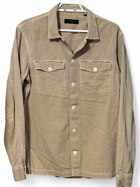 AllSaints tan button up shirt Size M